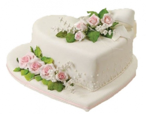 свадебный торт в форме сердца
