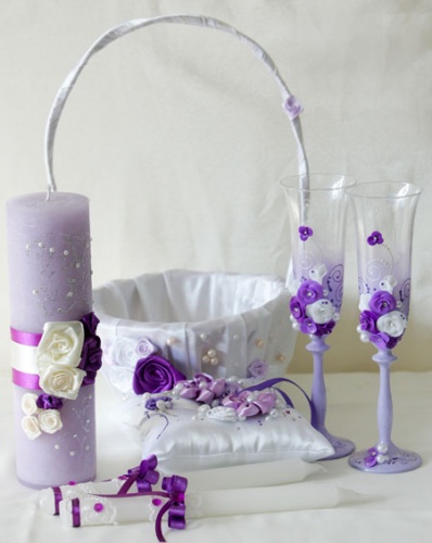 Свадебный набор в фиолетовом цвете