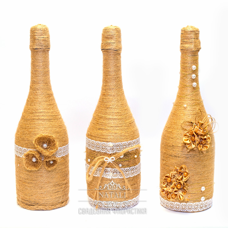 Свадебное шампанское в этно стиле