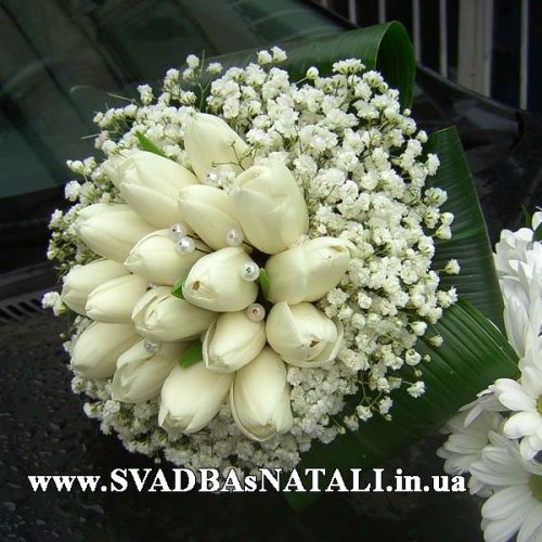 букет невесты из белых тюльпанов