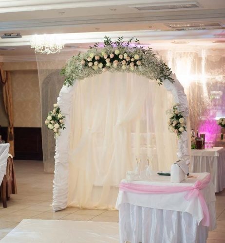 Свадебная арка из гипсофиkы и роз