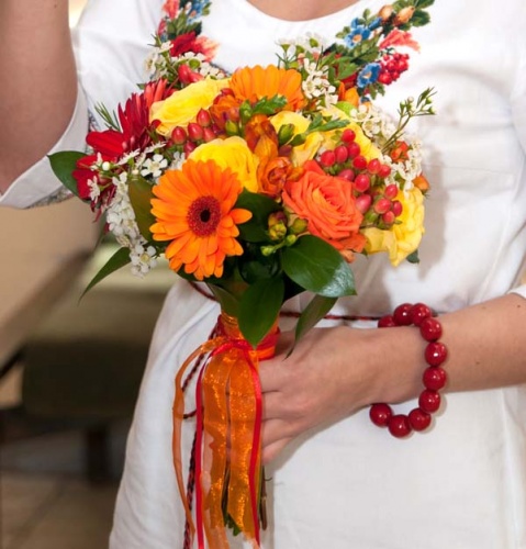 Букет невесты в украинском стиле