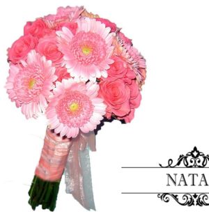 Свадебный букет невесты из роз и гербер